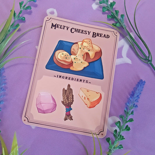 Melty cheese on bread sticker sheet