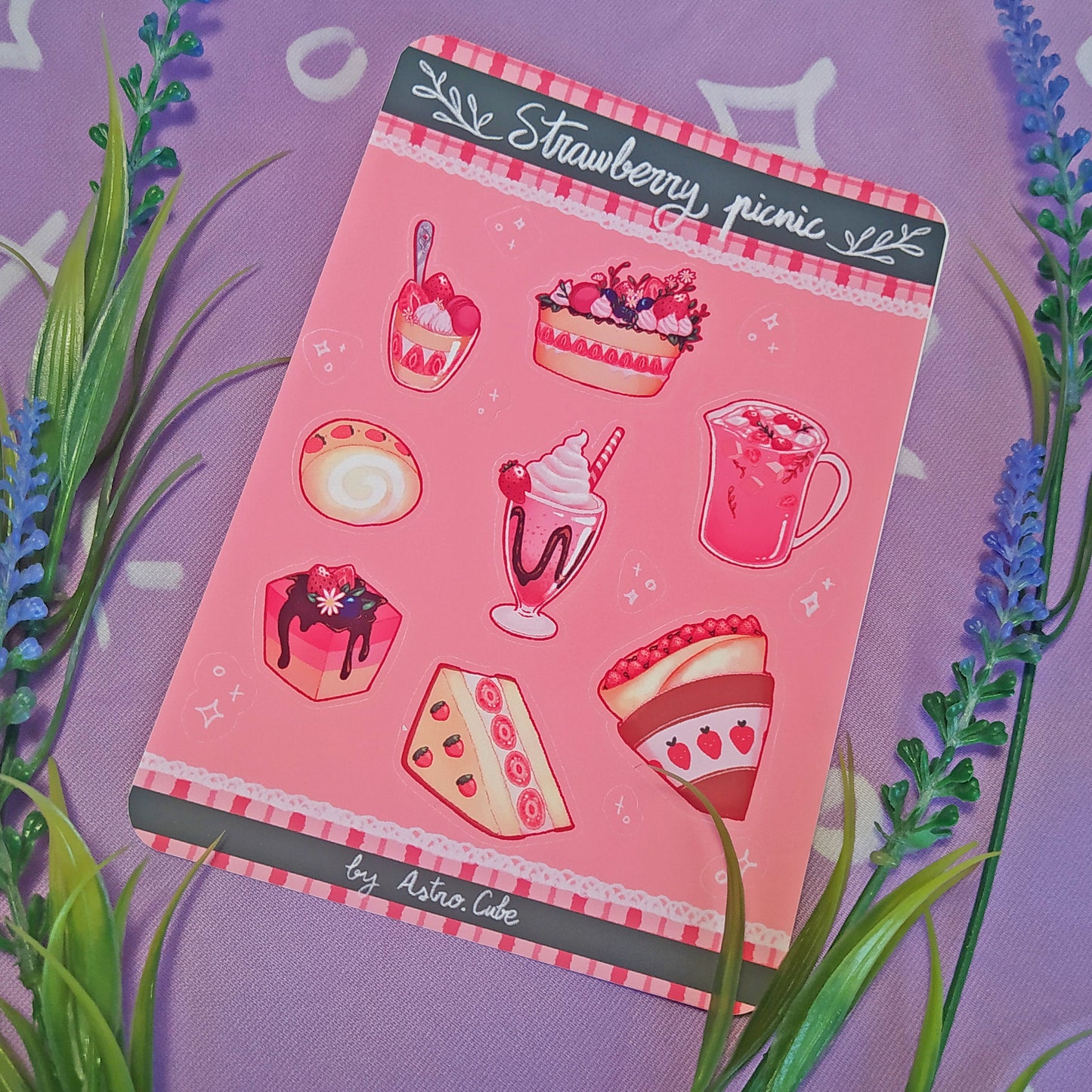 Strawberry picnic sticker sheet